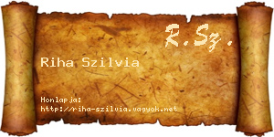 Riha Szilvia névjegykártya